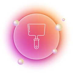 Poster - White Putty knife icon isolated on white background. Spatula repair tool. Spackling or paint instruments. Orange and pink gradient circle background. Vector