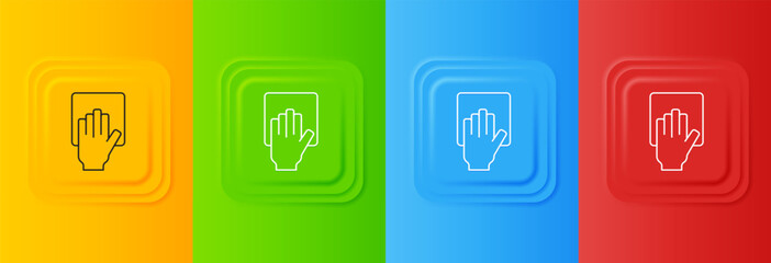 Poster - White Cleaning service icon isolated on colorful background. Set icons in square buttons. Vector