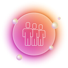 Fototapete - White Users group icon isolated on white background. Group of people icon. Business avatar symbol - users profile icon. Orange and pink gradient circle background. Vector