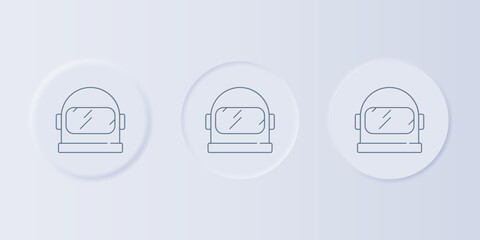 Wall Mural - grey astronaut helmet icon isolated on grey background. set icons in square buttons. vector