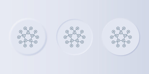 Poster - Grey Molecule oil icon isolated on grey background. Structure of molecules in chemistry. Set icons in square buttons. Vector