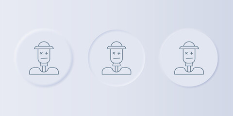 Poster - Grey Scarecrow icon isolated on grey background. Set icons in square buttons. Vector