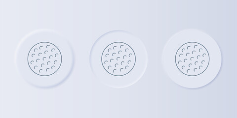 Poster - Grey Golf ball icon isolated on grey background. Set icons in square buttons. Vector