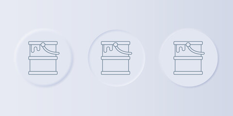 Poster - Grey Paint bucket icon isolated on grey background. Set icons in square buttons. Vector