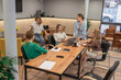 © svetograph - Teamwork meeting women, office, collaborate on project around table today, discussing business strategy.