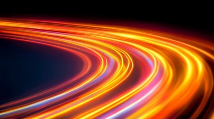 Poster - Dynamic Light Speed Burst with Vibrant Abstract Patterns and Energetic Golden and Orange Hues