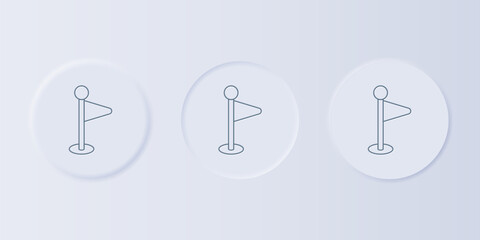 Poster - Grey Flag icon isolated on grey background. Location marker symbol. Set icons in square buttons. Vector