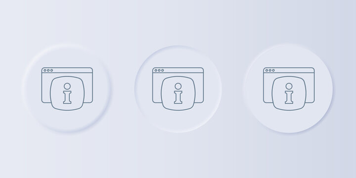 Grey Computer monitor with text FAQ information icon isolated on grey background. Frequently asked questions. Set icons in square buttons. Vector