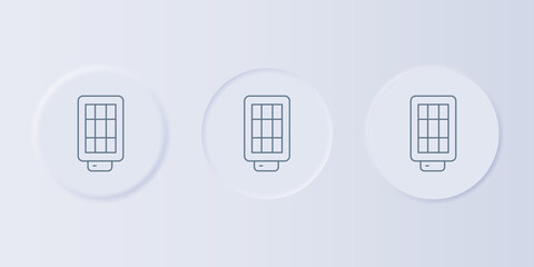 Fototapete - Grey Studio light bulb in softbox icon isolated on grey background. Shadow reflection design. Set icons in square buttons. Vector