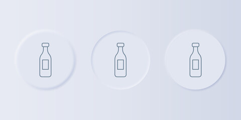 Poster - Grey Bottle of water icon isolated on grey background. Soda aqua drink sign. Set icons in square buttons. Vector