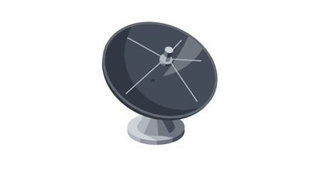 Poster - Isometric satellite dish icon: modern communication technology concept