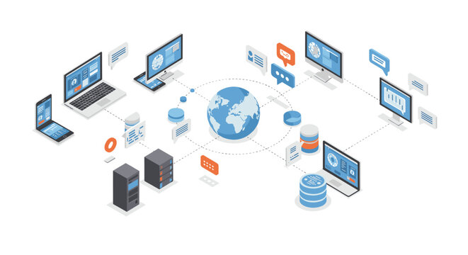Global networking and data exchange in isometric design