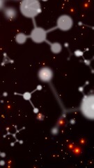 Poster - Animation of molecules flying over particles in universe