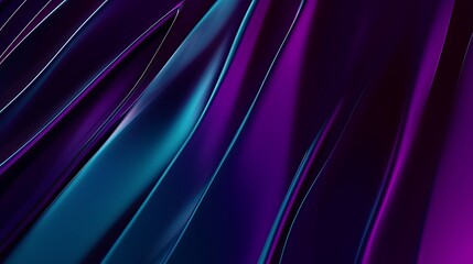 Wall Mural - abstract dark purple and teal flowing lines with subtle glow