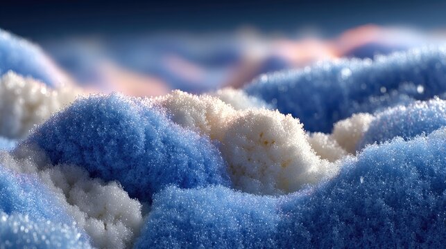 Soft Blue and White Foam Texture with Air Bubbles and Dimples
