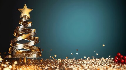 Poster - Stunning Artistic Christmas Celebration Display with Colorful Ornaments and Bright Star Accent