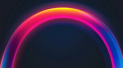 Wall Mural - vibrant neon archway glowing with pink yellow and blue hues on dark background