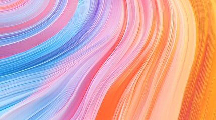 Wall Mural - abstract swirling waves of soft blue pink and orange hues