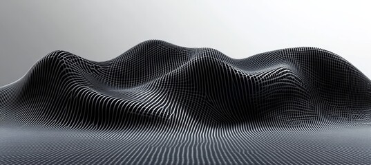 Poster - Metallic Textures and Abstract Structures Creating Dynamic Motion in an Innovative Landscape Artwork