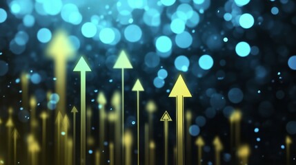 Poster - Abstract Technological Advancements with Digital Background and Upward Arrows for Analysis