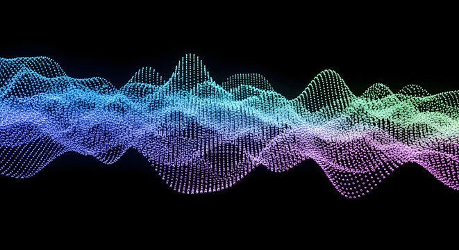 Abstract Colorful Wave Particle Flow Dynamic Digital Art