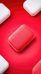 Poster - Red and White Candy on a Vibrant Red Background
