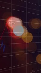 Poster - Animation of blurred traffic lights over graphs and dark space