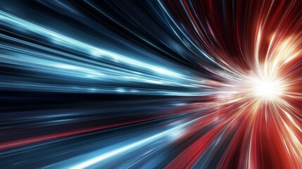 Poster - Dynamic Energy Streaks and Blurred Futuristic Light Lines Representing Technology and Acceleration