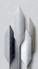 Poster - Repeating Arrowhead Pattern in Grey Beige and White