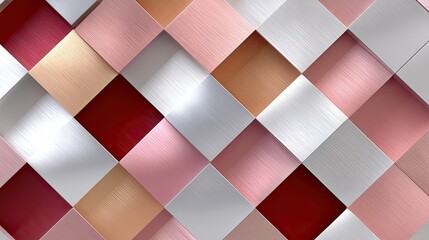 Poster - Repeating Diamond Lattice Pattern in Soft Blush and Cream Tones