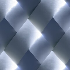 Poster - Repeating Geometric Metal Pattern with Shiny Diamond Shapes