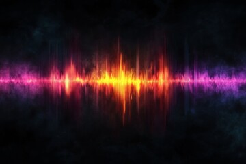 Poster - Dynamic Audio Spectrum Waveform Display on a Grungy Background, Vibrant Colors and Music Elements