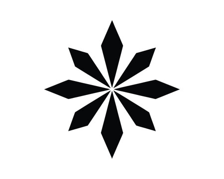 Medieval Geometric Cross Design – Black Stencil Pattern with Hexagonal Star and Petal Motifs