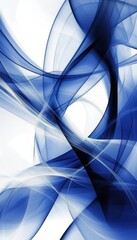Poster - Dynamic Interplay of Light and Shadow in Blue Tones with Abstract Swirls on a White Background