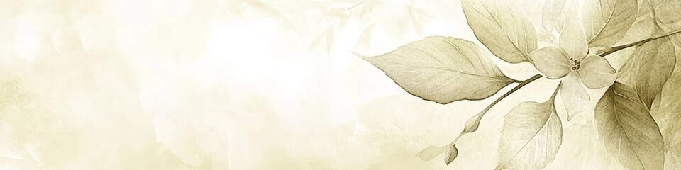 Poster - Beautiful Watercolor Floral Texture with Soft Gradients and Delicate Leaves for Elegant Designs