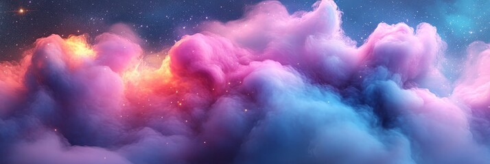 Poster - Dreams in Pastel Hues A Celestial Dance of Soft Colors Creating a Magical Serene Fantasy Scene