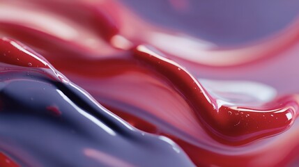 Poster - Vibrant swirl of red and purple paint creating a dynamic abstract composition