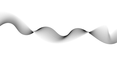 Aufkleber - Abstract grey wave lines on transparent background. Grey wave swirl, frequency sound wave,twisted curve lines with blend effect. Technology,twisted curve lines with blend effect,