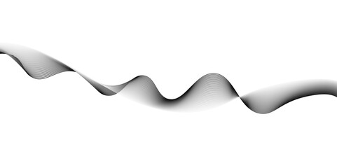 Aufkleber - Abstract grey wave lines on transparent background. Grey wave swirl, frequency sound wave,twisted curve lines with blend effect. Technology,twisted curve lines with blend effect,