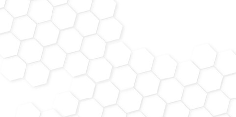 Aufkleber - Abstract background with hexagon, modern abstract vector polygonal pattern. Futuristic honeycomb mosaic white background,white and gray hexagon honeycomb geometric copy space.