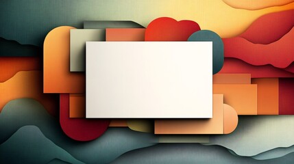 Poster - White rectangle emerging from colorful abstract background