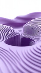 Poster - Soft Gradient Wavy Texture Abstract Design Featuring a Hole, Lavender and White Waves Background