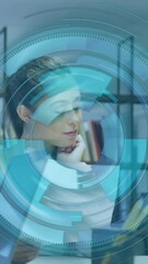 Poster - Animation of scope scanning over diverse business people in office