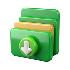 Poster - Green 3D Download Folder Icon