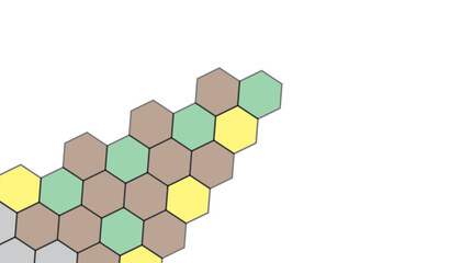 Wall Mural - abstract geometric hexagon pattern with orange blue and black colors