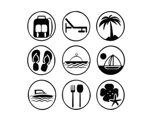 Aufkleber - Dog Illustration Icon Set A vector graphic featuring a single dog illustration suitable for lifestyle designs with elements in CMYK grayscale and vibrant colors like