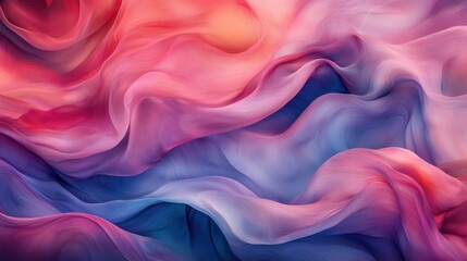 Poster - Flowing swirls of pink, orange, and blue hues blending