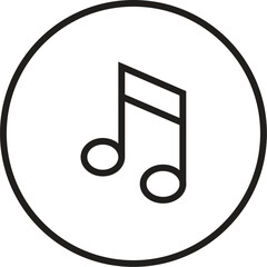 Aufkleber - Musical Note Icon: A clean and modern musical note icon set against the shape with thin line design.