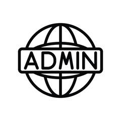 Poster - Blackoutlined admin globe icon with ADMIN in a rectangle across the globe
