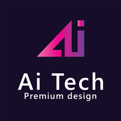 Poster - Letter ai lowercase identity logo design with multicolor shape icon design element minimalist style for business technology and company identity